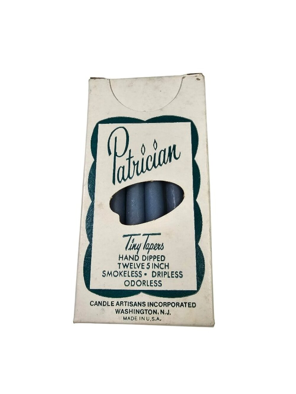 Patrician Tiny Tapers 12ct Blue Hand-Dipped 5" Dripless Candles New In Box
